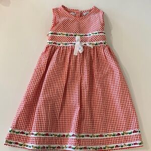 Youngland - 5, red and white checked‎ seersucker dress